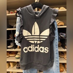 adidas Black Sleeveless Trefoil Hoodie with White Logo custom made from Norway